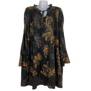 Yes‎ Please by Italy Women’s One size Black Gold Paisley Dress Whimsigoth Artsy